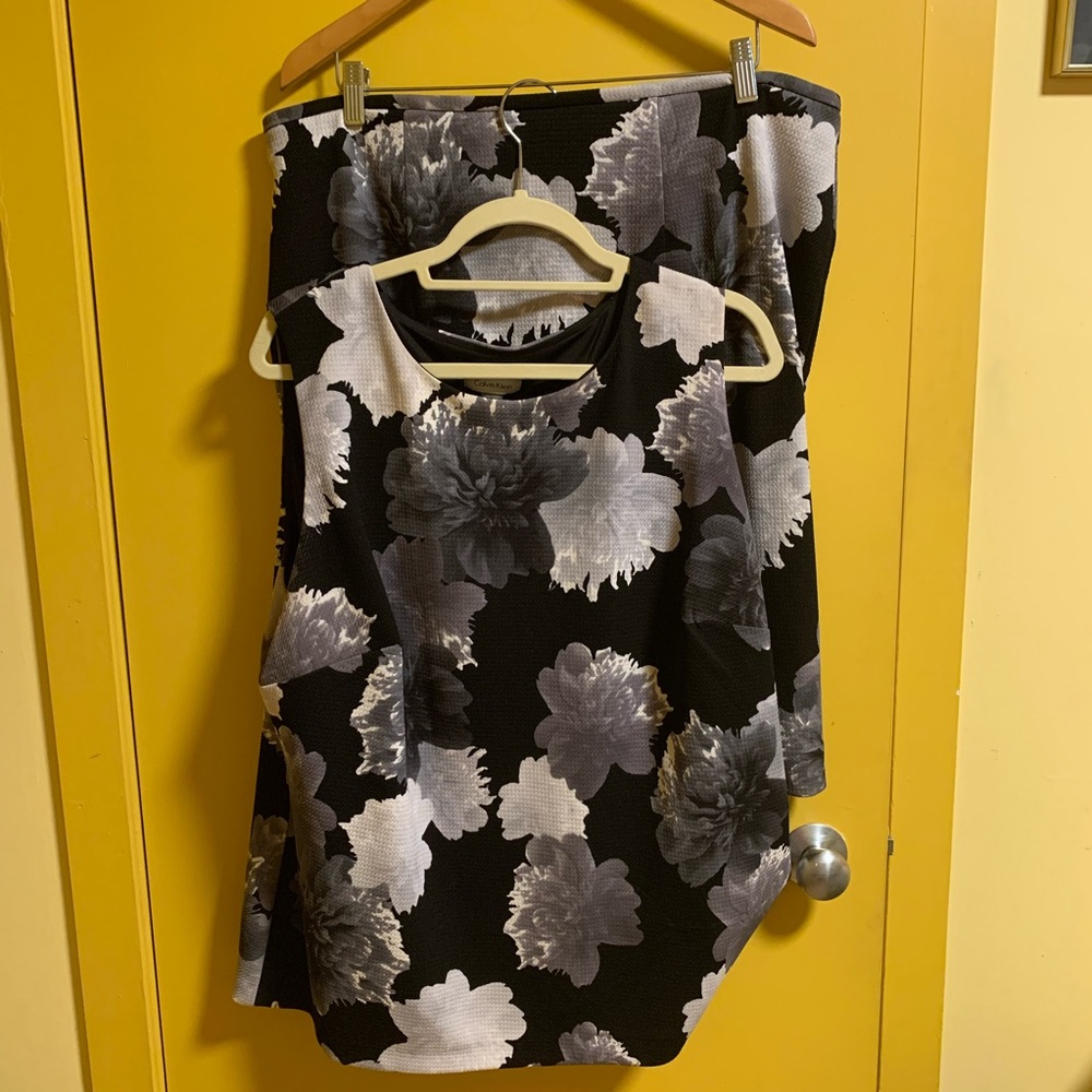 Matching pencil skirt and sleeveless top =1set